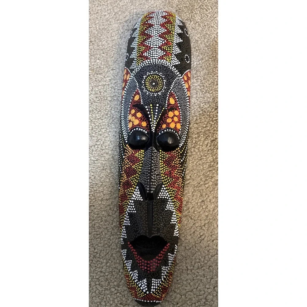 Hand Carved Hand Painted Wood Indonesian Masks Wall Art. 20